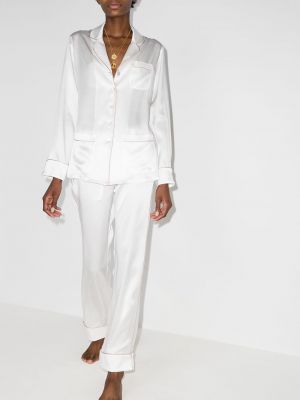 Jedwabna piżama Olivia Von Halle biała