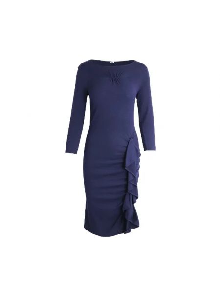 Sukienka wełniana Moschino Pre-owned niebieska