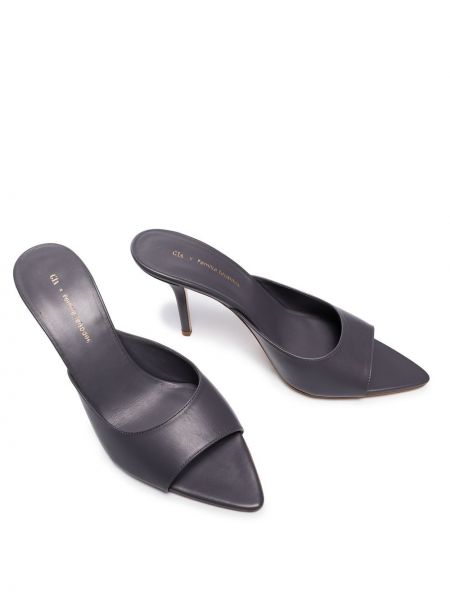 Leder sandale Giaborghini grau