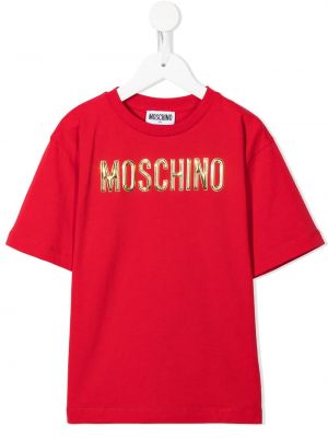 Trykt t-skjorte for jenter Moschino Kids rød