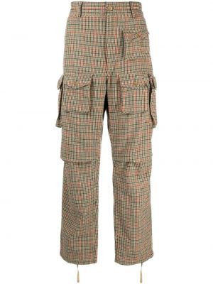Pantaloni cargo în carouri Engineered Garments maro