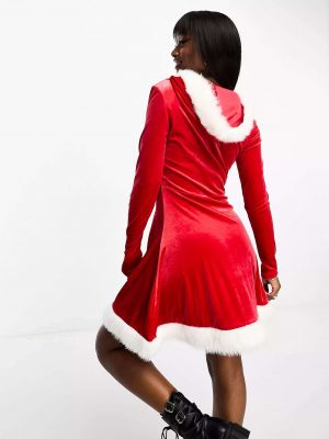 Велюровое платье мини с капюшоном Threadbare
