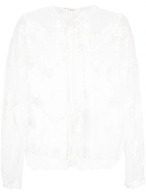 Прозрачна блуза бродирана Philosophy Di Lorenzo Serafini бяло