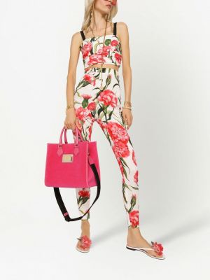 Leggings en soie à fleurs Dolce & Gabbana