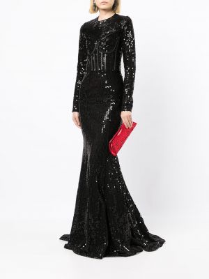 Robe de soirée à paillettes Dolce & Gabbana noir