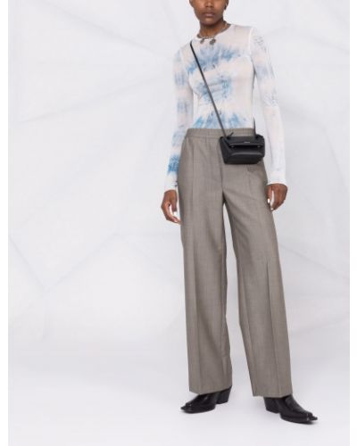 Pantalones rectos de cintura alta Acne Studios gris