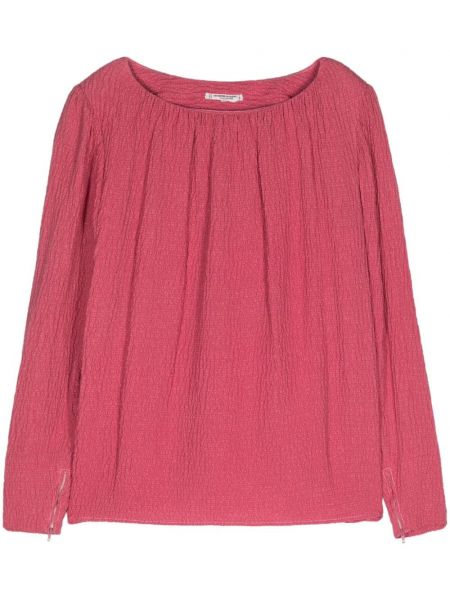 Копринена блуза Saint Laurent Pre-owned розово