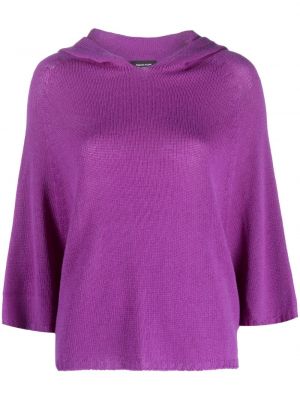 Пуловер с качулка Fabiana Filippi виолетово