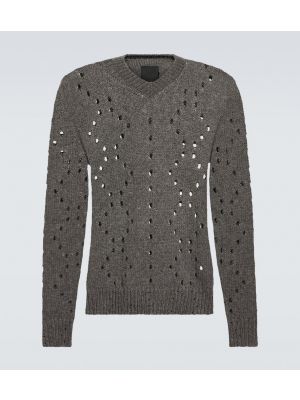 Vlnený sveter z alpaky Givenchy sivá