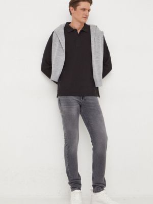 Longsleeve bawełniana Calvin Klein Jeans czarna