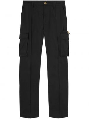 Памучни панталон Versace черно