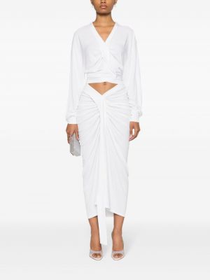 Drapované midi sukně Christopher Esber bílé