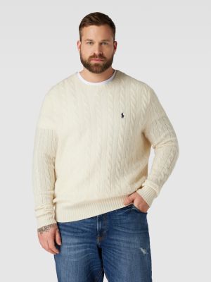 Dzianinowy sweter Polo Ralph Lauren Big & Tall biały