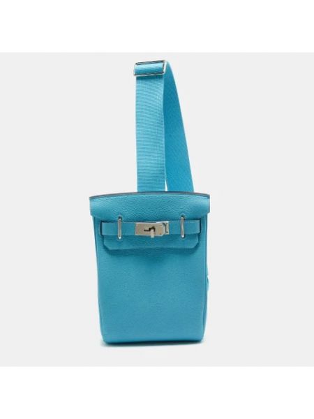 Plecak skórzany Hermès Vintage niebieski