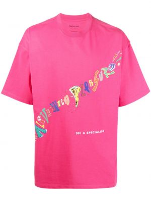 Koszulka z nadrukiem Martine Rose różowa