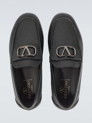 Kožené loafersy Valentino Garavani čierna