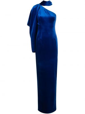 Saténové dlouhé šaty Jean-louis Sabaji modrá