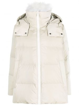 Prošívaná péřová bunda s kapucí Yves Salomon bílá