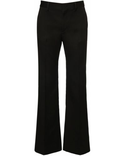 Vlněné kalhoty relaxed fit Valentino černé