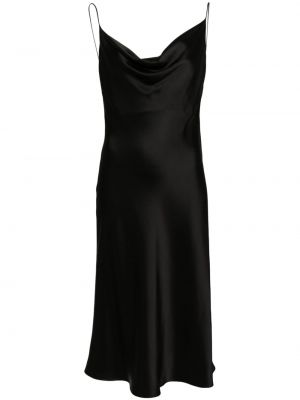 Saténové midi šaty Stella Mccartney černé