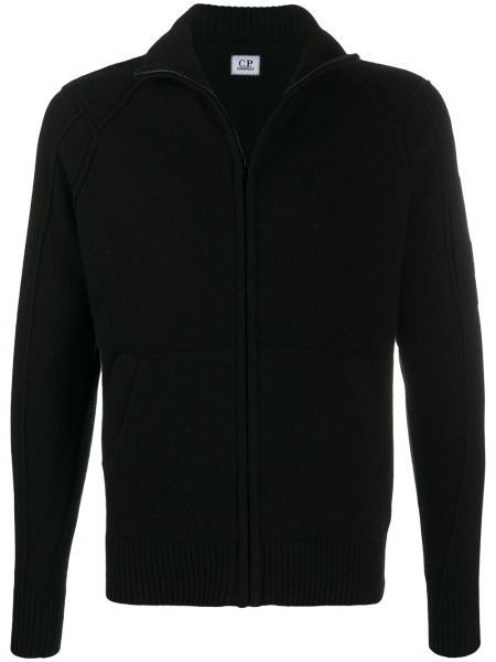 Jersey con cremallera de cuello vuelto de tela jersey C.p. Company negro