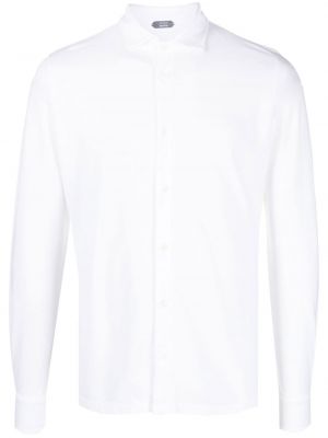 Пухена риза с копчета Zanone бяло