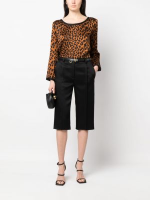 Leopardí hedvábná halenka s potiskem Yves Saint Laurent Pre-owned