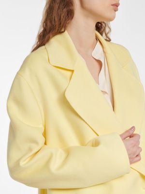 Krótki płaszcz wełniany Stella Mccartney żółty
