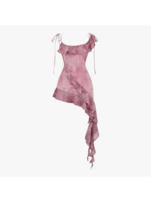 Платье мини Lyrah из эластичной ткани с оборками House Of Cb розовый