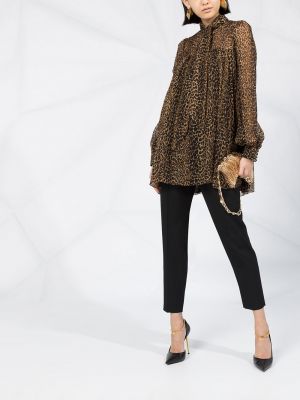 Leopardí šaty s potiskem Saint Laurent