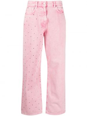 Jeans ausgestellt mit kristallen Msgm pink