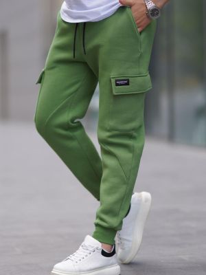 „cargo“ stiliaus kelnės su kišenėmis Madmext žalia