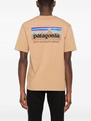 Medvilninis marškinėliai Patagonia smėlinė