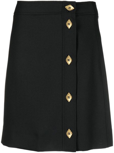 Φούστα mini με κουμπιά Ganni μαύρο
