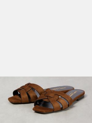 Pantofi din piele de căprioară Saint Laurent maro