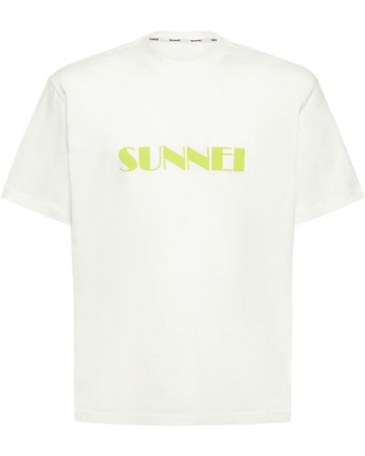 Bavlněné tričko s potiskem jersey Sunnei černé