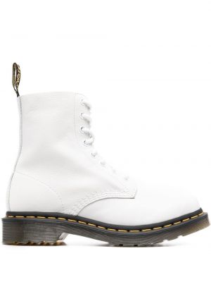 Lær støvler Dr. Martens hvit