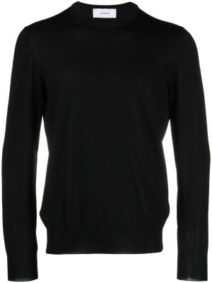 Vlněný svetr s kulatým výstřihem Lardini černý
