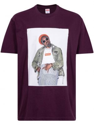 Tričko s potlačou Supreme fialová