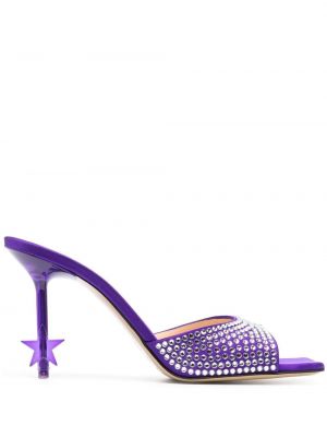 Papuci tip mules cu stele Mach & Mach violet
