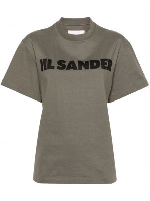 T-shirt aus baumwoll mit print Jil Sander grün
