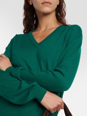 Кашмирен копринен пуловер Loro Piana зелено