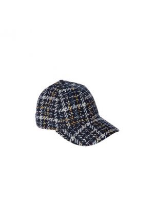 Gorra de lana de tweed Pieces azul