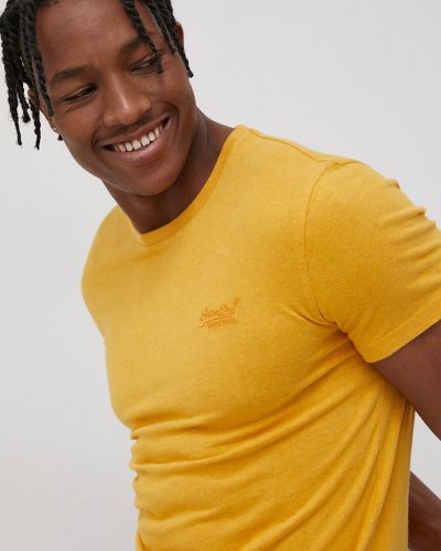 Тениска с дълъг ръкав Superdry жълто