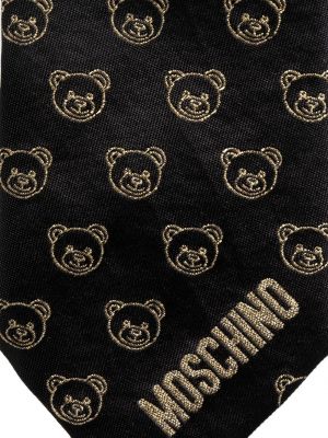 Seiden krawatte mit stickerei Moschino schwarz