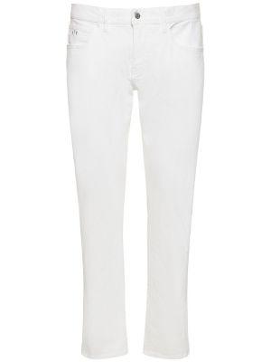 Памучни дънки skinny fit slim с джобове Armani Exchange бяло