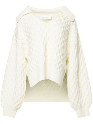 Вълнен пуловер Equipment бяло
