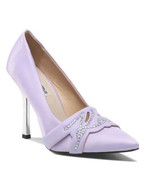 Полуотворени обувки с ток Karl Lagerfeld виолетово