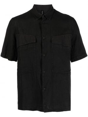 Bavlněná lněná košile Transit černá