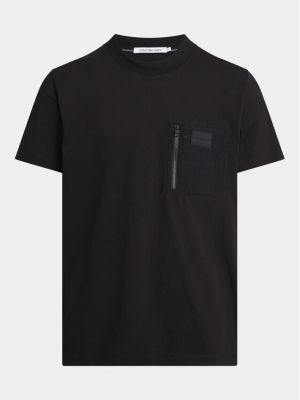 Voľné priliehavé tričko Calvin Klein Jeans čierna